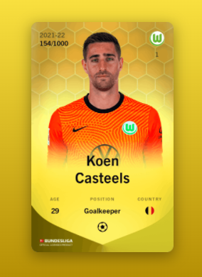 Koen Casteels Sorare Limitedカード2021-22